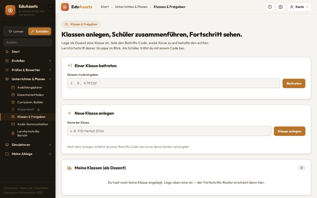 Klassen anlegen und beitreten